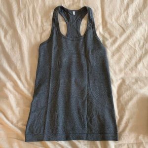 Grey athletic racer back tank
